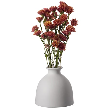 Modern Inkwelll Bottle Shaped Ceramic Table Vase Flower Holder, White 5 Inch